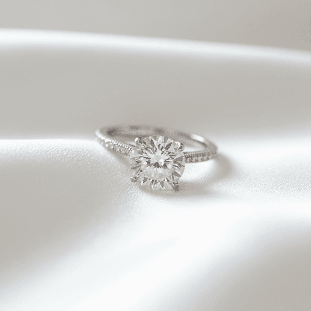 Custom diamond solitaire ring