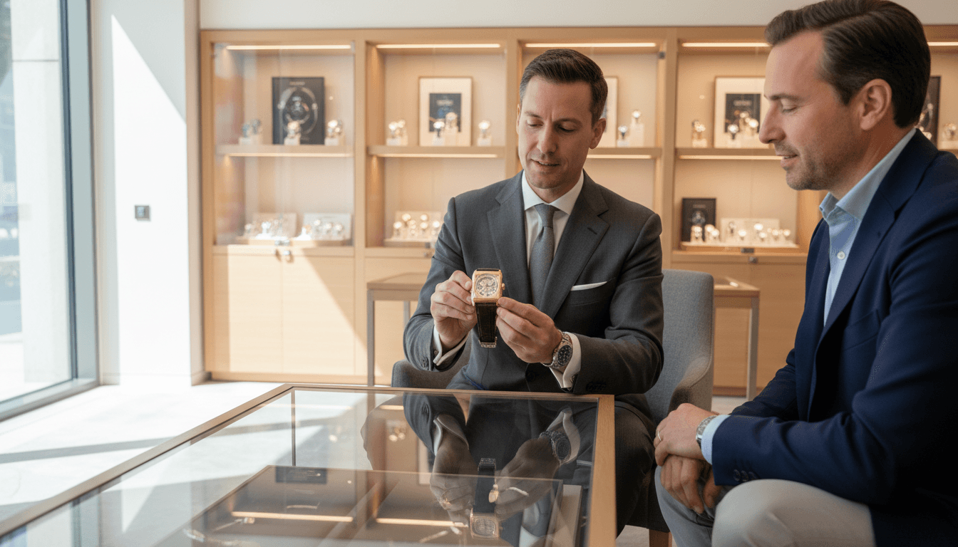 Finished custom luxury watch with documentation and authentication