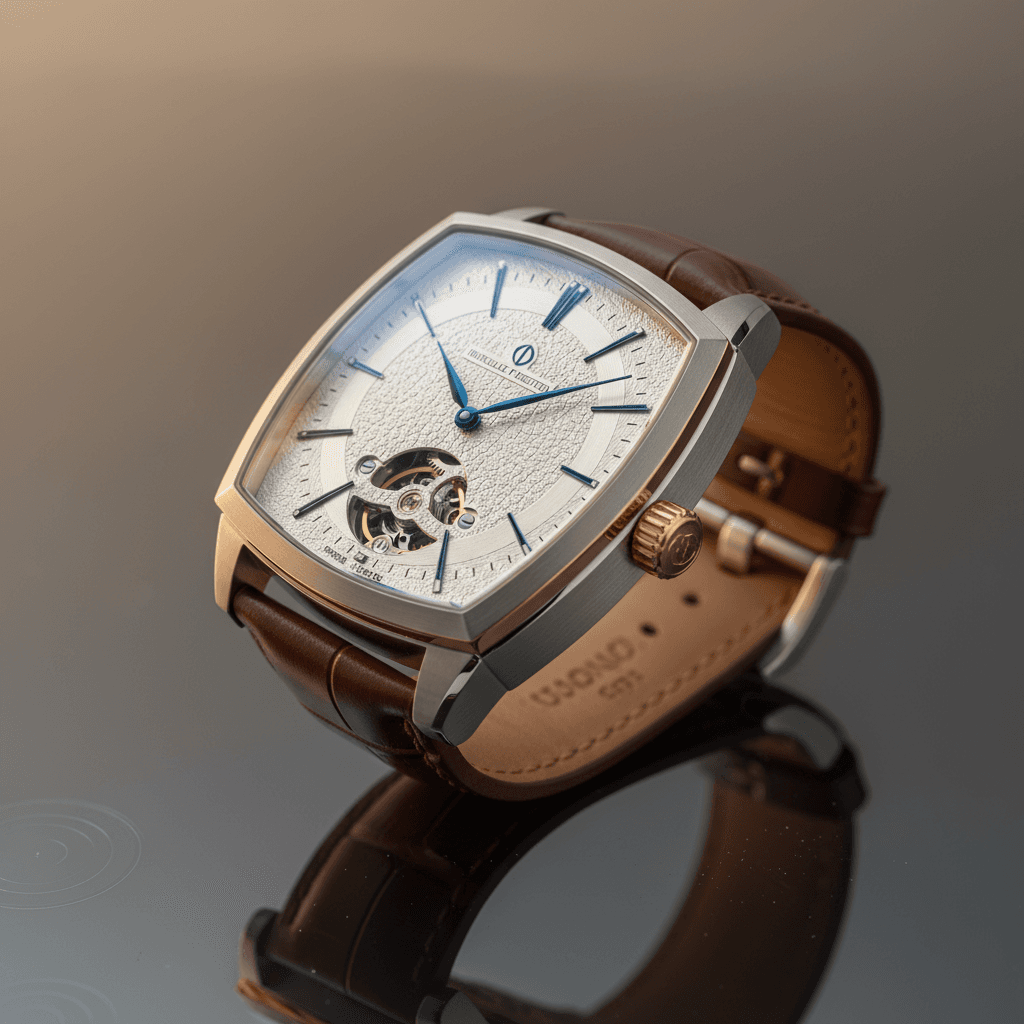 Personalized luxury watch with custom engraving details